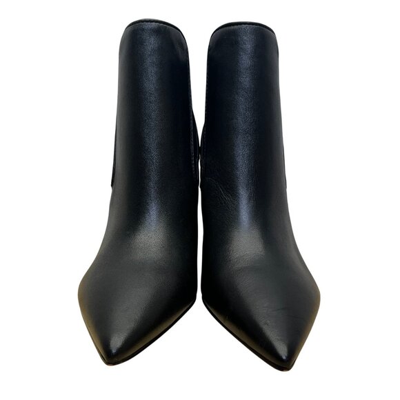 Marc Fisher Women’s Black Leather Pointed Toe Block Heel Ankle Booties Size 8M - Picture 2 of 11